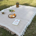 Mantel de Algodón y Lino para Picnic y Jardín