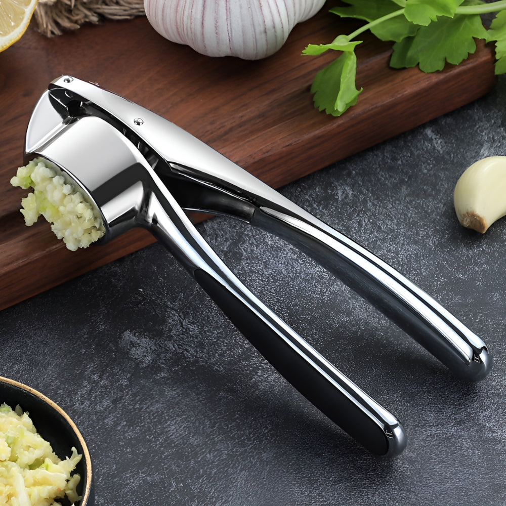 Exprimidor de Ajo Minimalista de Acero Inoxidable con Mango Antideslizante