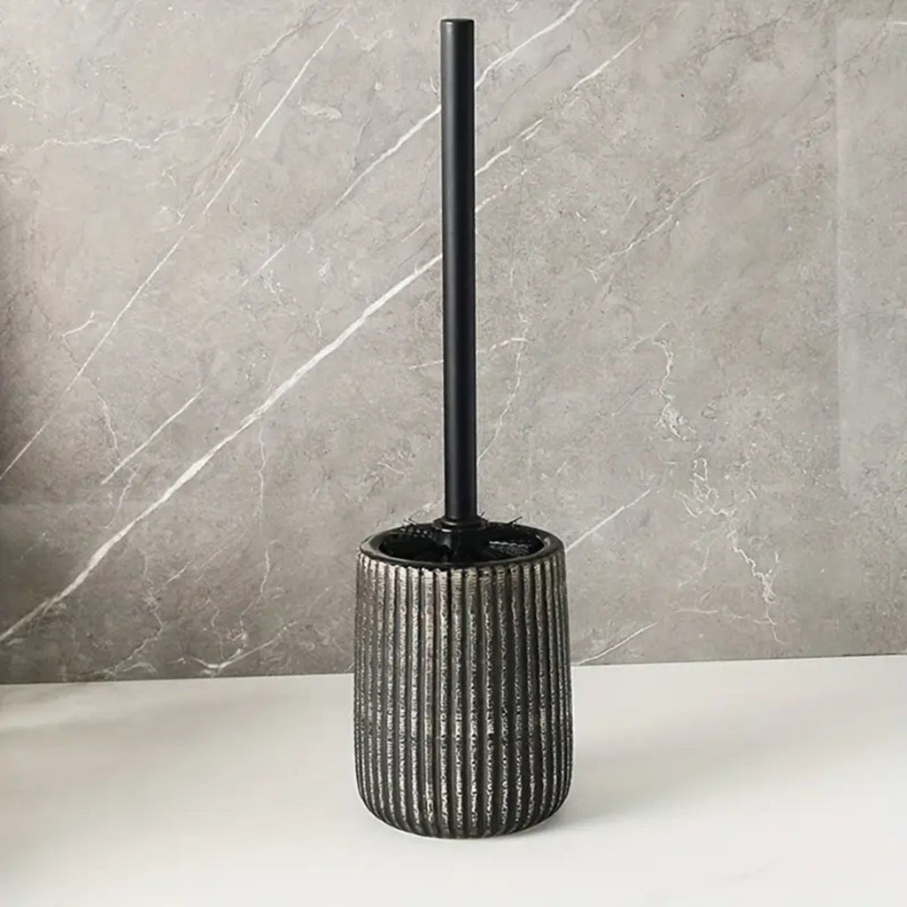 Juego de Soporte para Cepillo de Inodoro de Cerámica Texturizada