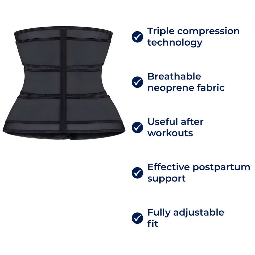 ThermoCore | Cinturilla de Compresión – Triple Compresión – Ajuste de Neopreno Transpirable – Uso Post-Entrenamiento y Postparto Kalsten