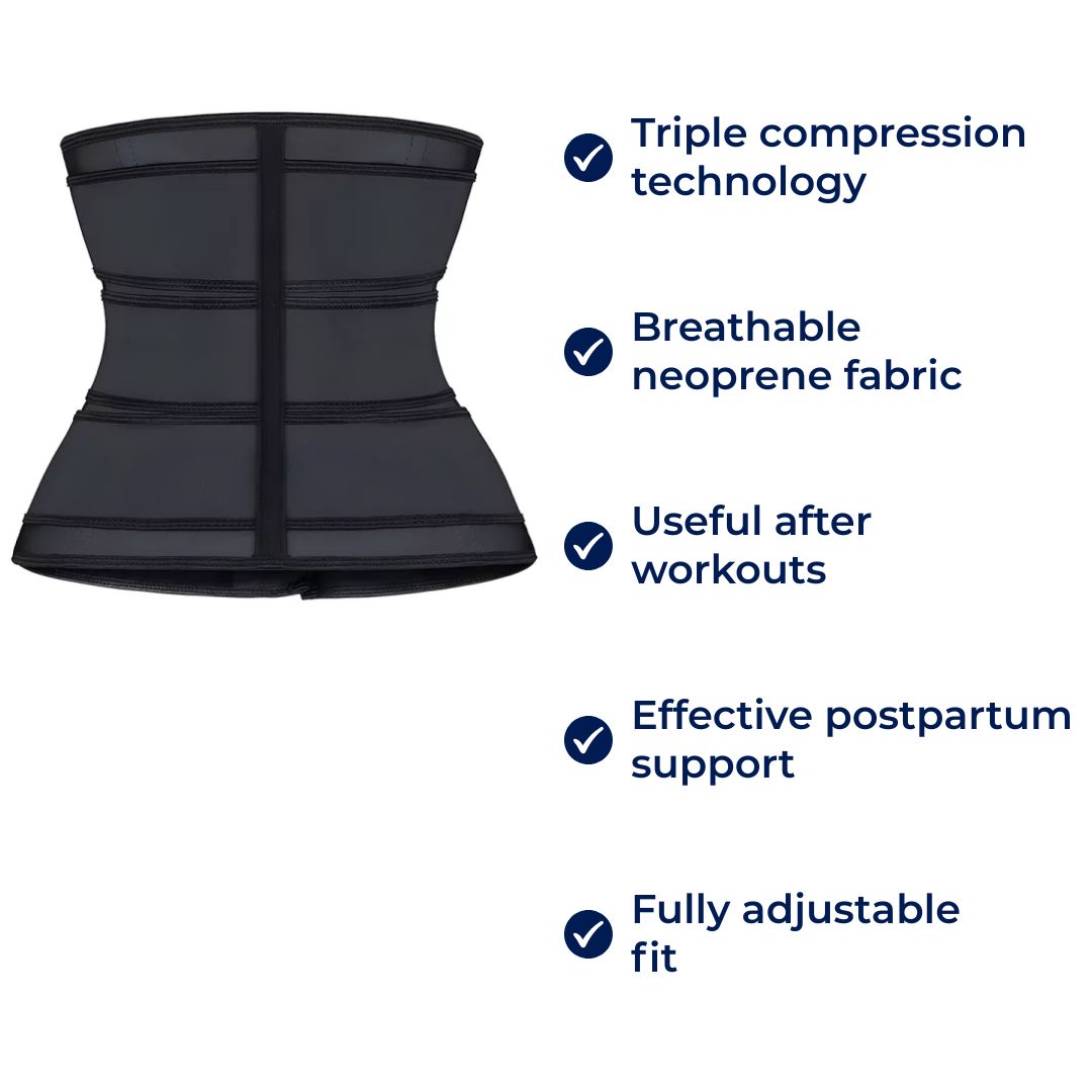 ThermoCore | Cinturilla de Compresión – Triple Compresión – Ajuste de Neopreno Transpirable – Uso Post-Entrenamiento y Postparto Kalsten