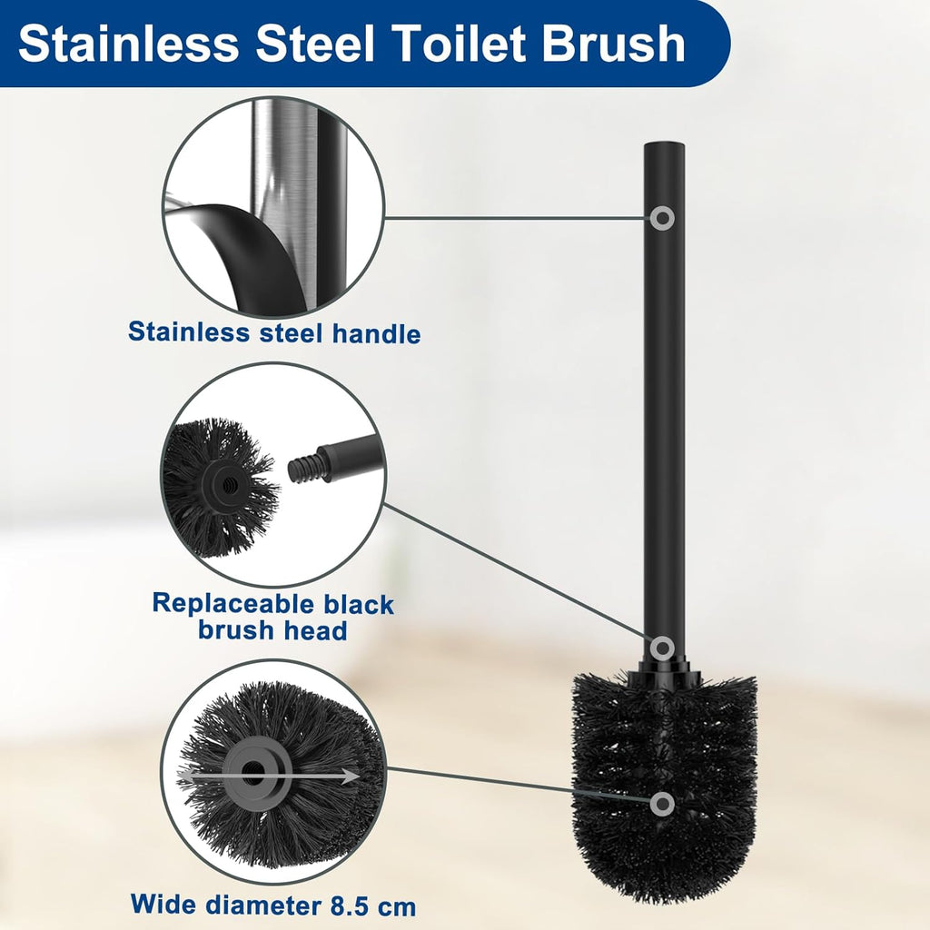 Soporte para Papel Higiénico con Cepillo Integrado para el Baño