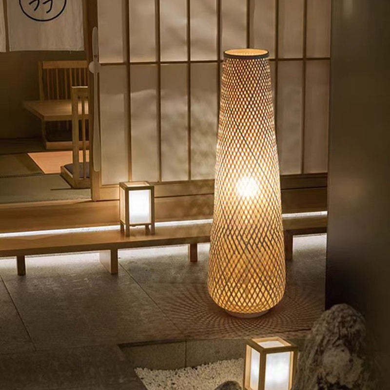 Yorumi | Lámpara de Suelo Tradicional Japonesa de Bambú con Luz Suave para Sala de Estar