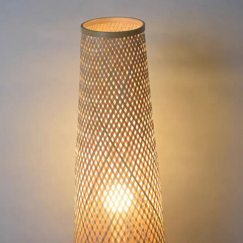 Yorumi | Lámpara de Suelo Tradicional Japonesa de Bambú con Luz Suave para Sala de Estar