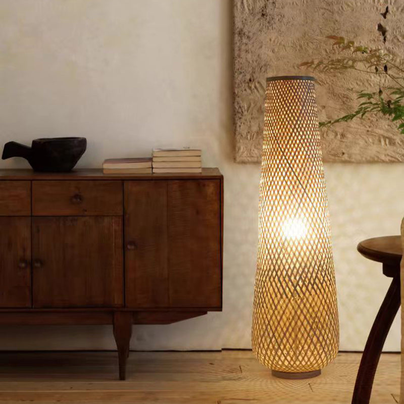 Yorumi | Lámpara de Suelo Tradicional Japonesa de Bambú con Luz Suave para Sala de Estar