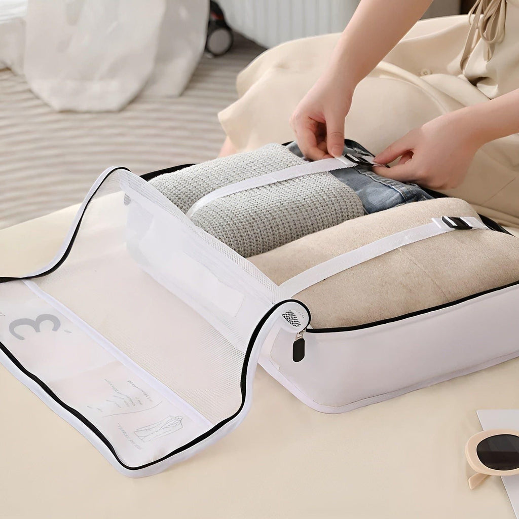 Lisslune | Set de 7 Piezas de Cubos de Embalaje para Viaje – Bolsas de Organización de Viaje de Compresión Ligera para Maletas y Equipaje