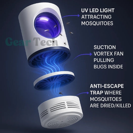 InsectoStop Captor UV – Lámpara Eléctrica para Mosquitos para Interior y Exterior | Kalsten