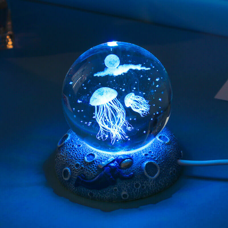 Bola de Cristal del Mundo Submarino Luz Nocturna