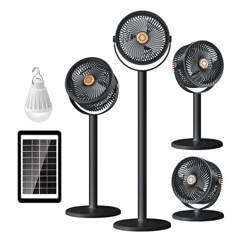 Ventilador de Pie Multifuncional con Energía Solar y Iluminación LED
