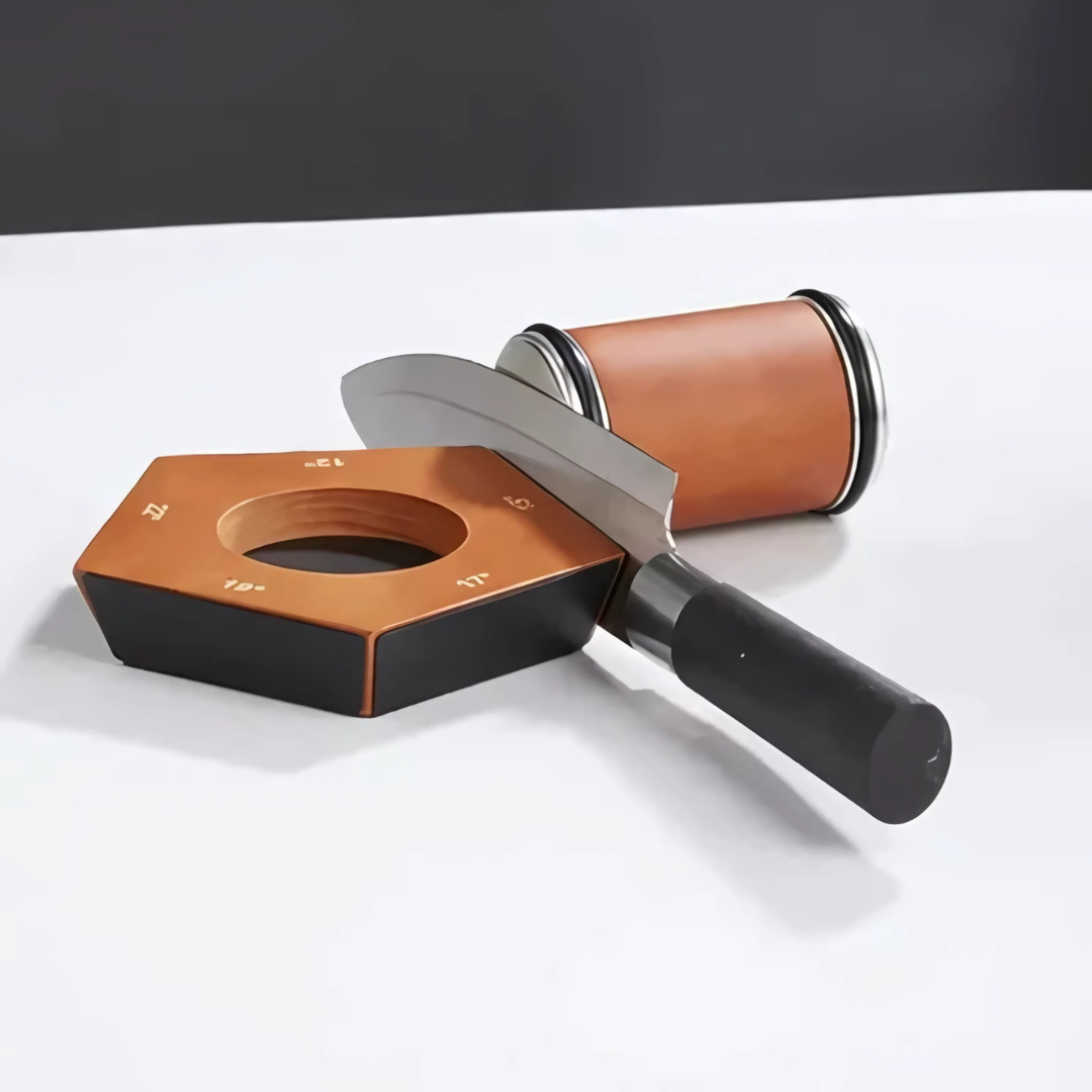 Kit de afilado de cuchillos con base de madera magnética