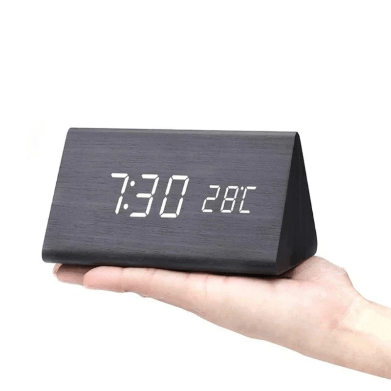 RELOJ DESPERTADOR LED TIMBERGLOW – Digital y Estiloso en Diseño de Madera Natural