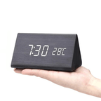 RELOJ DESPERTADOR LED TIMBERGLOW – Digital y Estiloso en Diseño de Madera Natural