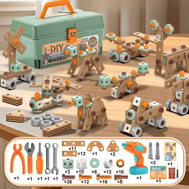 BUILDMASTER – Set de herramientas de 100 piezas para niños creativos a partir de 3 años