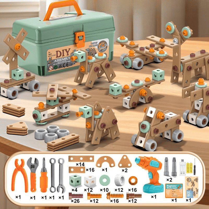 BUILDMASTER – Set de herramientas de 100 piezas para niños creativos a partir de 3 años