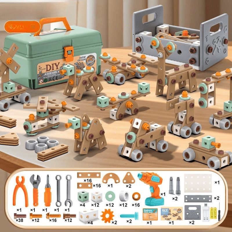 BUILDMASTER – Set de herramientas de 100 piezas para niños creativos a partir de 3 años