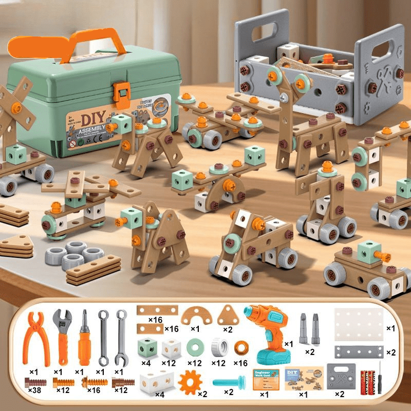 BUILDMASTER – Set de herramientas de 100 piezas para niños creativos a partir de 3 años