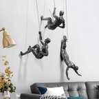 Escultura de Pared Escalador – Inspiradora Decoración 3D de Resina y Hierro para Diseño de Interiores Moderno