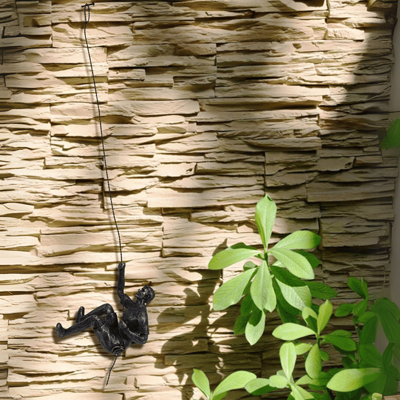 Escultura de Pared Escalador – Inspiradora Decoración 3D de Resina y Hierro para Diseño de Interiores Moderno