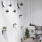 Escultura de Pared Escalador – Inspiradora Decoración 3D de Resina y Hierro para Diseño de Interiores Moderno