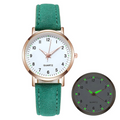 Reloj de lujo que brilla en la oscuridad para mujeres con correa de ante