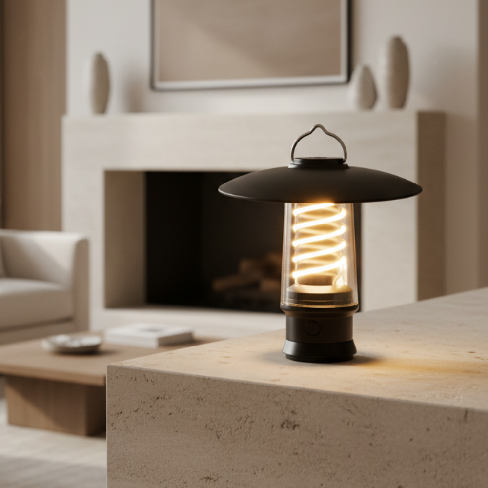 Linterna Portátil Recargable para Exteriores - Luz Cálida Ajustable para Espacios al Aire Libre