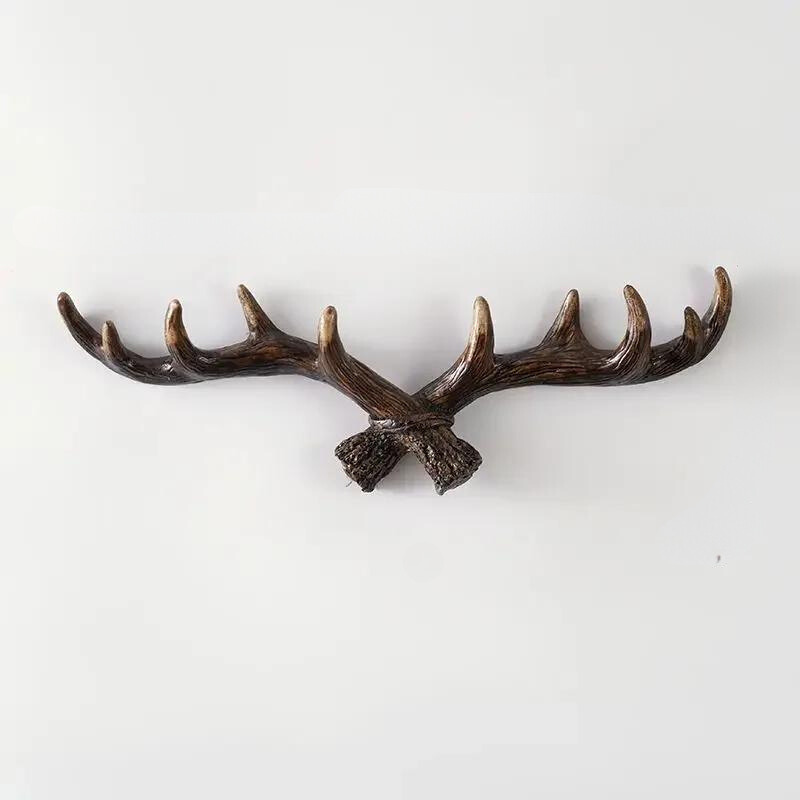 Perchero Decorativo de Pared con Forma de Cuerno y Aspecto Natural para Entrada e Interior