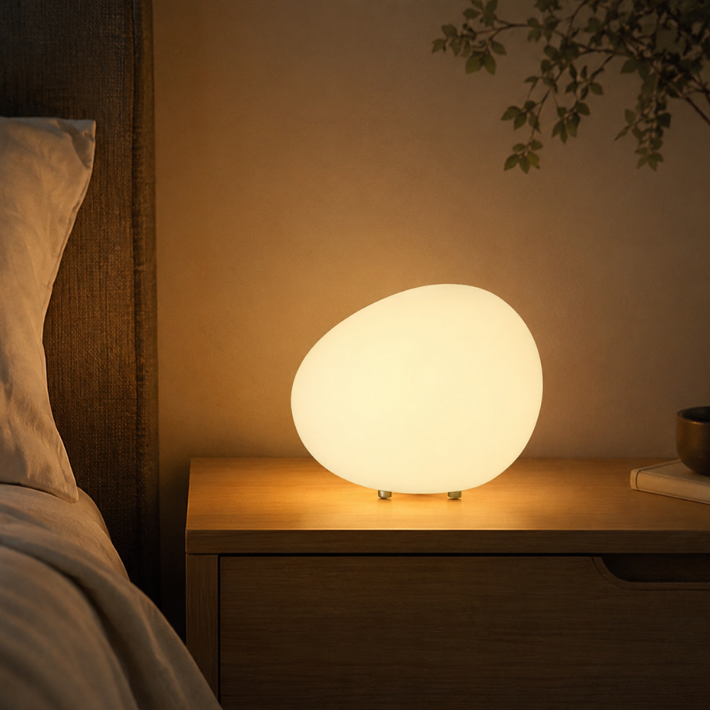 PebbleGlow | Lámpara de Mesa LED Moderna Pebble para Sala de Estar y Dormitorio