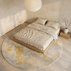Marcello - Alfombra Redonda de Lujo Estilo Italiano para Sala de Estar