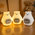 Reloj Despertador con Luz Nocturna de Oso Polar y Suave Iluminación LED