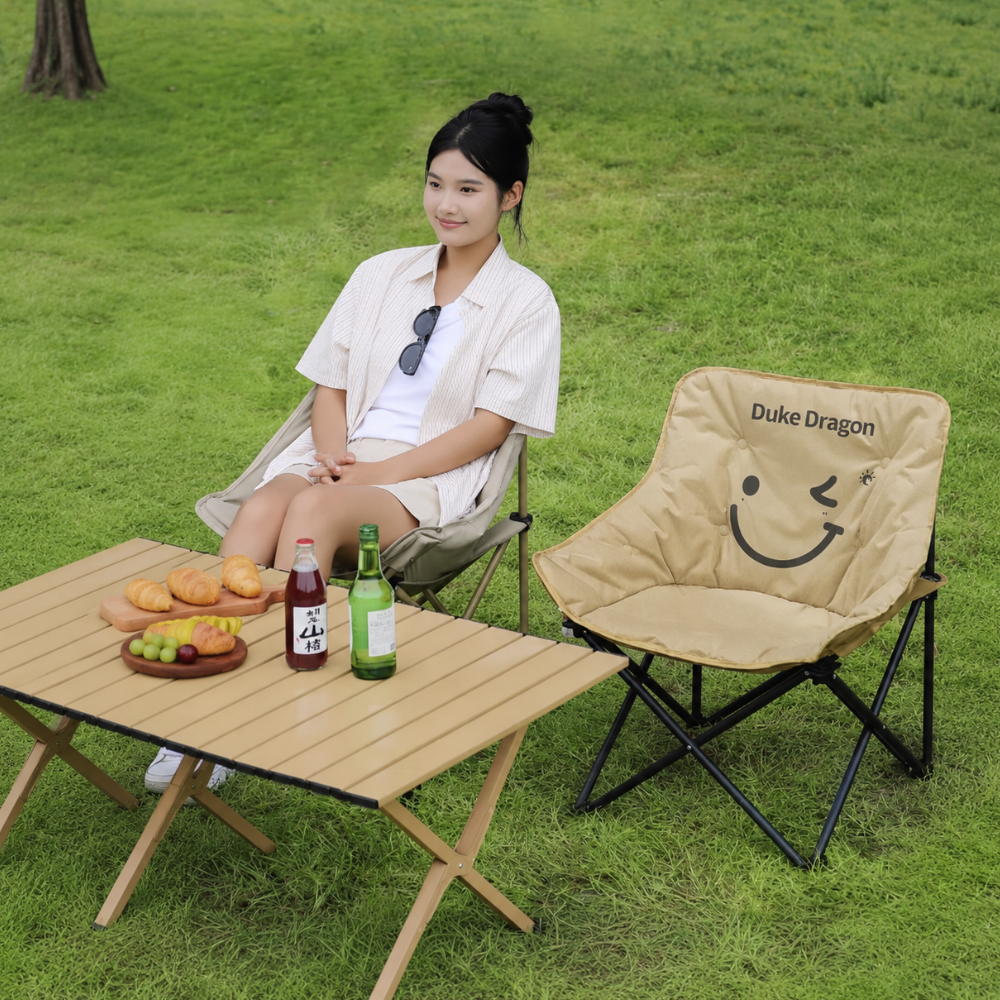 Silla de Camping Plegable Minimalista para Exterior con Respaldo y Cojín Acolchado