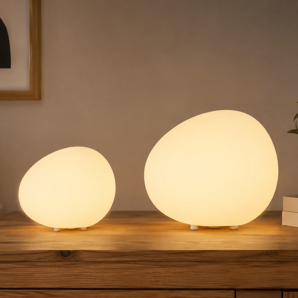 PebbleGlow | Lámpara de Mesa LED Moderna Pebble para Sala de Estar y Dormitorio