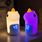 Luz Nocturna LED de Unicornio Mágico y Reloj Despertador para Niños