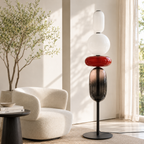 Solenne | Lámpara de Pie Moderna de Vidrio Elegante con Diseño Escultural LED para Salón