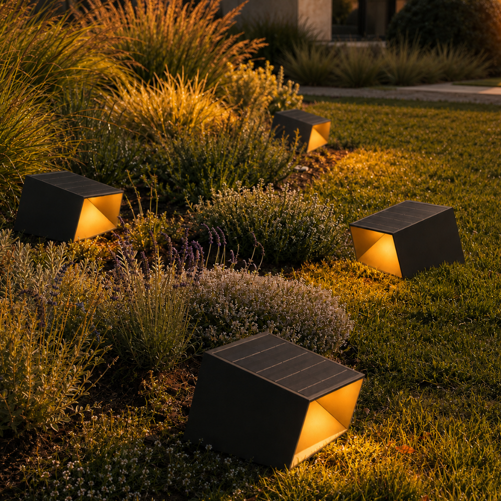 Lámparas de Camino Solar Modernas para Exteriores - Iluminación de Jardín de Acero Inoxidable con Control Remoto