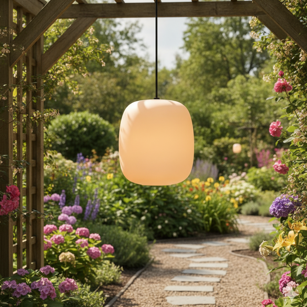 Lámpara Colgante Elegante para Exteriores - Luz de Pendiente Japonesa Impermeable