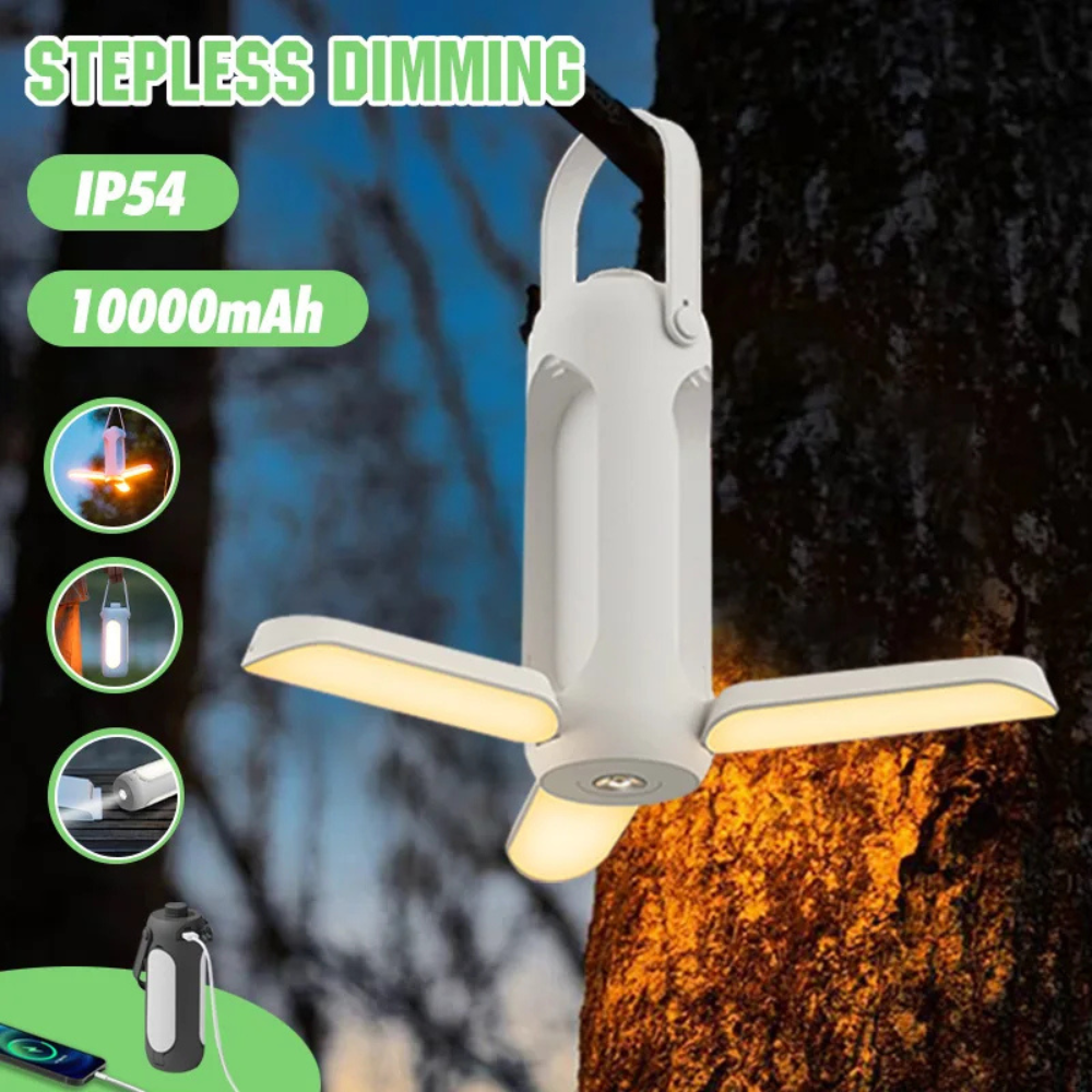 Lámpara Portátil Recargable para Exteriores - Iluminación Cálida de Múltiples Modos