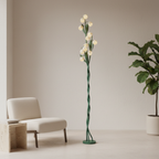 Sara Orchid - Lámpara de Pie Elegante con Sombrillas de Flores Blancas para Sala de Estar o Dormitorio