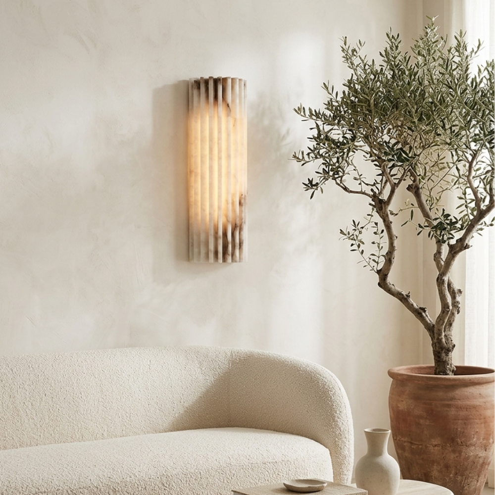 MarbleGlow | Lámpara de Pared de Mármol Minimalista Elegante para el Dormitorio
