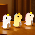 Luz Nocturna LED de Unicornio Mágico y Reloj Despertador para Niños