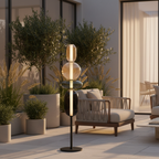 Solenne | Lámpara de Pie Moderna de Vidrio Elegante con Diseño Escultural LED para Salón