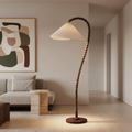 Lámpara de Pie Escultórica de Perlas de Madera – Lámpara de Pie Moderna para Espacios Habitables