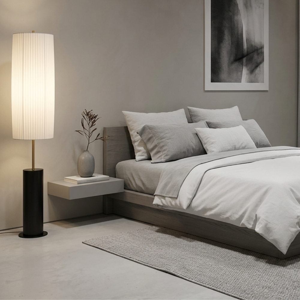 Kiyora | Elegante Lámpara de Pie LED Japonesa Moderna Wabi Sabi para Sala de Estar