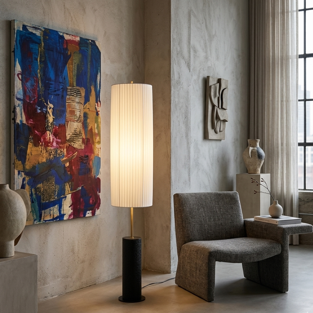 Kiyora | Elegante Lámpara de Pie LED Japonesa Moderna Wabi Sabi para Sala de Estar