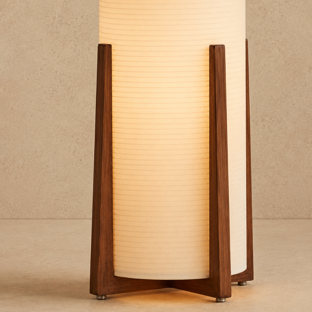 Hajime — Lámpara de Pie Tradicional Japonesa Elegante con Pantalla de Tela Blanca para Sala de Estar