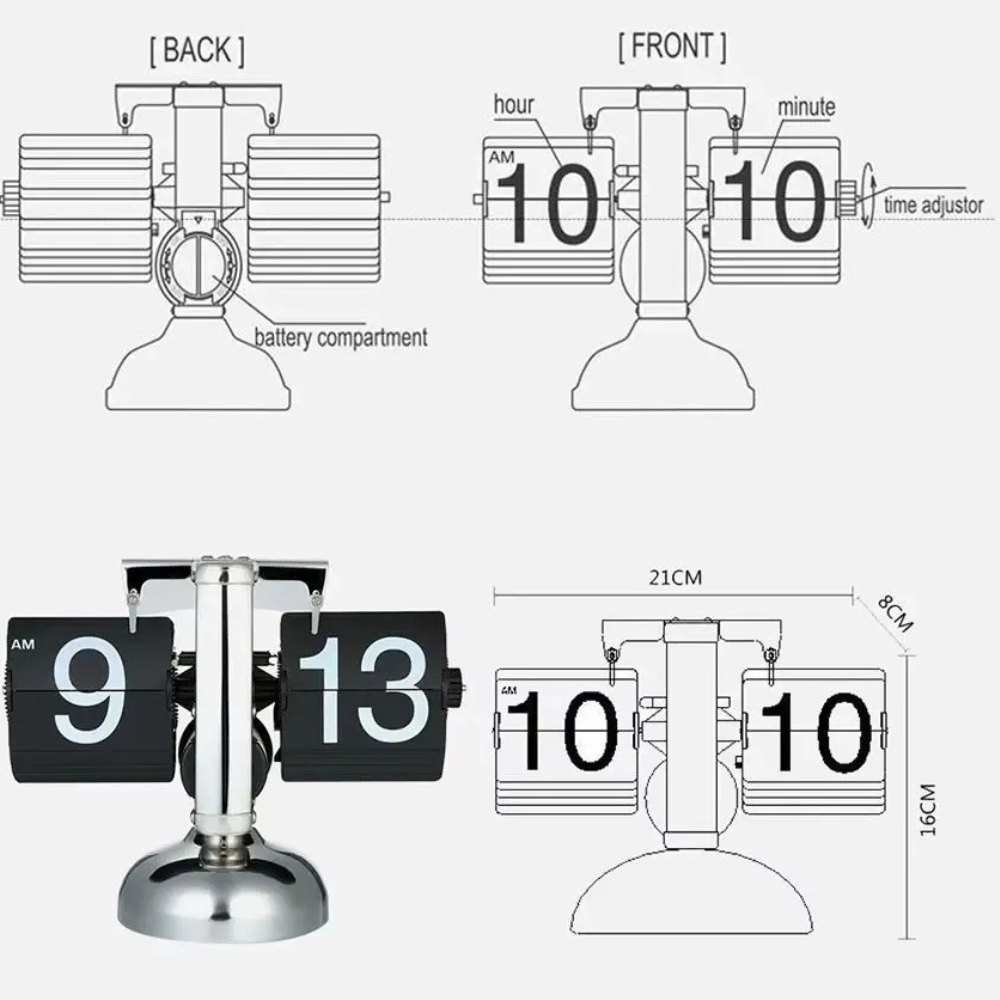 Reloj de Pared Retro Moderno - Elegante Reloj de Acero Inoxidable para Decoración del Hogar