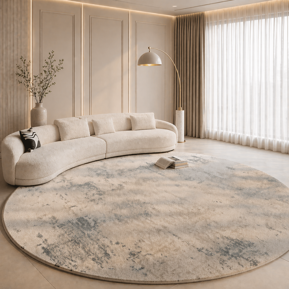 Marcello - Alfombra Redonda de Lujo Estilo Italiano para Sala de Estar