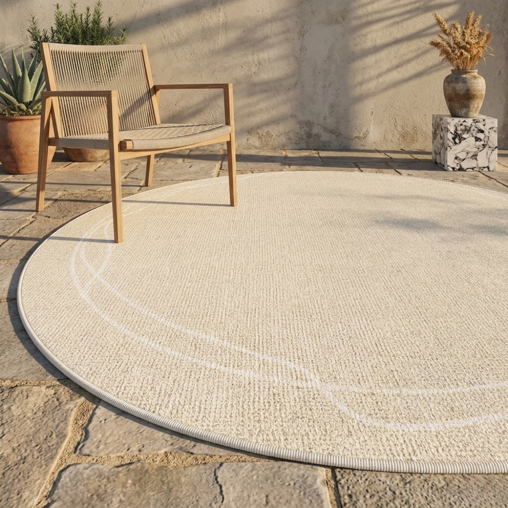 Alfombra Redonda de Lujo Veloura | Alfombra Wabi Sabi Suave y Antideslizante para Sala de Estar o Dormitorio