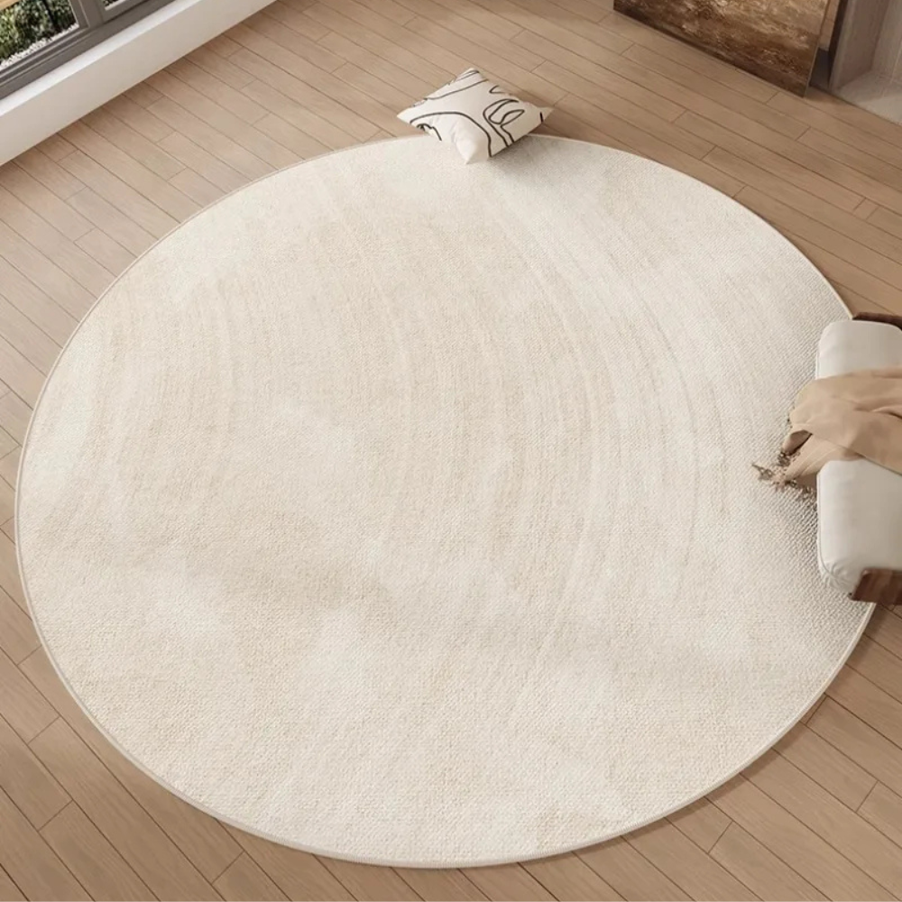 Alfombra Redonda de Lujo Veloura | Alfombra Wabi Sabi Suave y Antideslizante para Sala de Estar o Dormitorio
