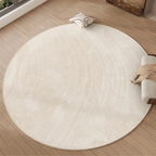 Alfombra Redonda de Lujo Veloura | Alfombra Wabi Sabi Suave y Antideslizante para Sala de Estar o Dormitorio