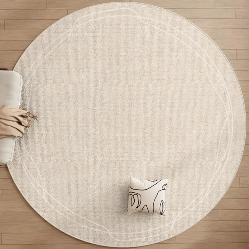 Alfombra Redonda de Lujo Veloura | Alfombra Wabi Sabi Suave y Antideslizante para Sala de Estar o Dormitorio